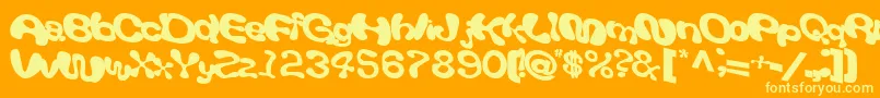 フォントGiveandtake18Bold – オレンジの背景に黄色の文字