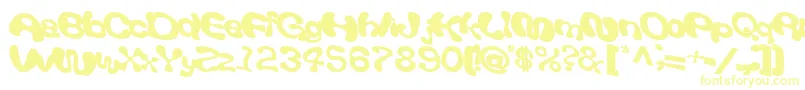Fonte Giveandtake18Bold – fontes amarelas em um fundo branco