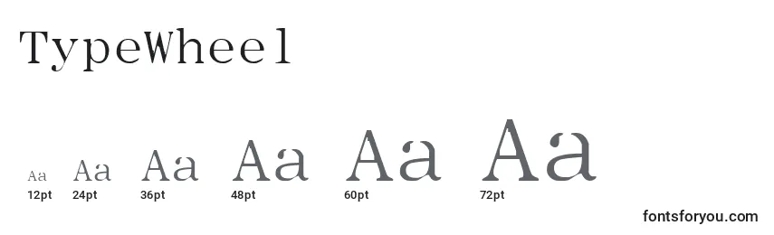 TypeWheel Font Sizes