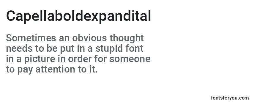 Review of the Capellaboldexpandital Font