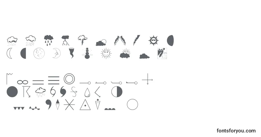 Schriftart Weathero – Alphabet, Zahlen, spezielle Symbole