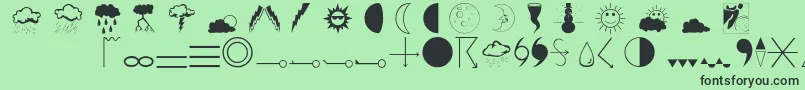Weathero Font – Black Fonts on Green Background