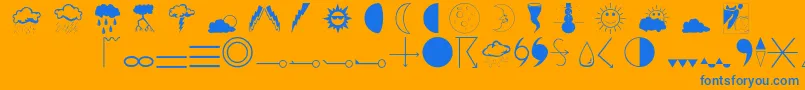 Weathero Font – Blue Fonts on Orange Background