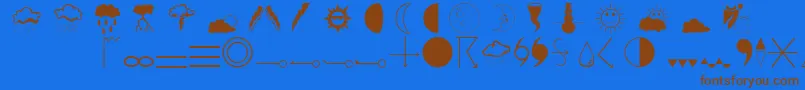 Weathero Font – Brown Fonts on Blue Background