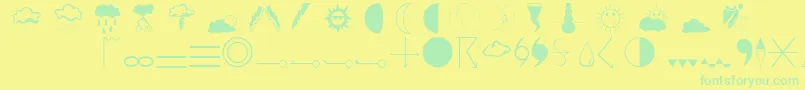 Weathero Font – Green Fonts on Yellow Background