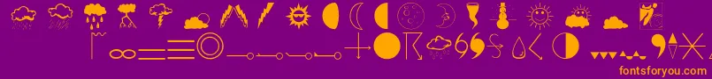Weathero Font – Orange Fonts on Purple Background