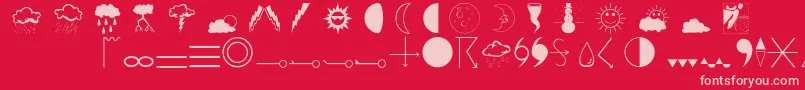 Fonte Weathero – fontes rosa em um fundo vermelho