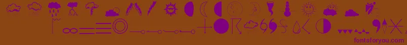 Weathero-fontti – violetit fontit ruskealla taustalla