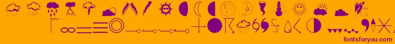Weathero-Schriftart – Violette Schriften auf orangefarbenem Hintergrund