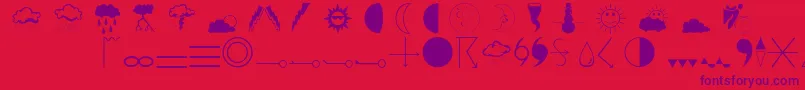Police Weathero – polices violettes sur fond rouge
