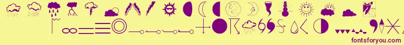 Weathero Font – Purple Fonts on Yellow Background