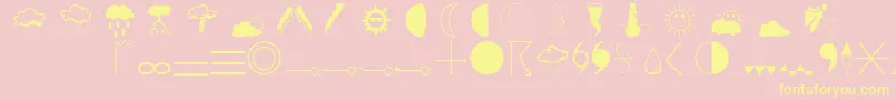 Weathero Font – Yellow Fonts on Pink Background