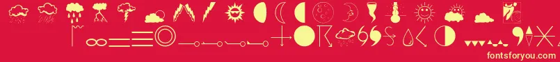 Weathero Font – Yellow Fonts on Red Background