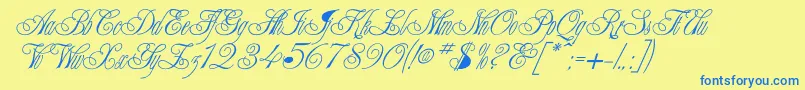 ElectionScript Font – Blue Fonts on Yellow Background