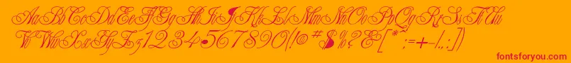 ElectionScript-Schriftart – Rote Schriften auf orangefarbenem Hintergrund