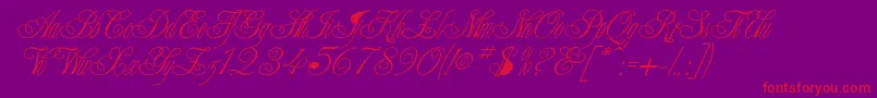 ElectionScript Font – Red Fonts on Purple Background