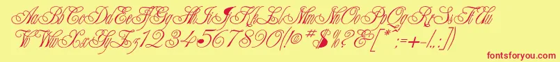 ElectionScript Font – Red Fonts on Yellow Background