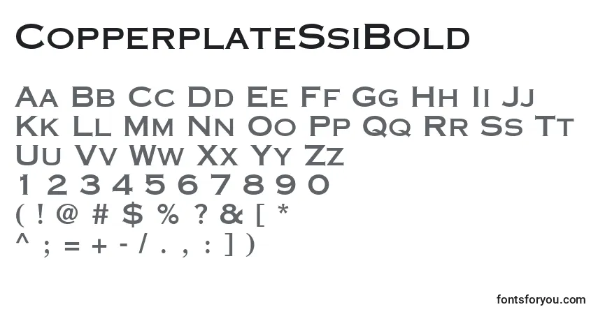 A fonte CopperplateSsiBold – alfabeto, números, caracteres especiais