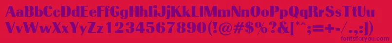 Raffia Font – Purple Fonts on Red Background