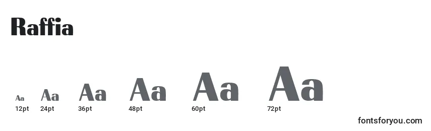 Размеры шрифта Raffia