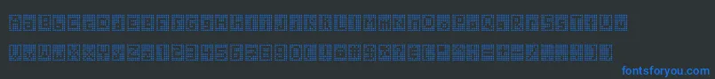 Blockstar-Schriftart – Blaue Schriften auf schwarzem Hintergrund