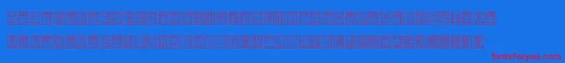 フォントBlockstar – 赤い文字の青い背景