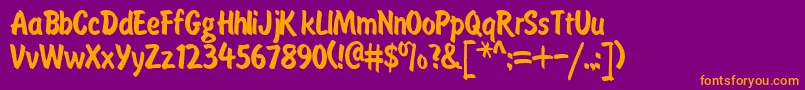 Painter Font – Orange Fonts on Purple Background