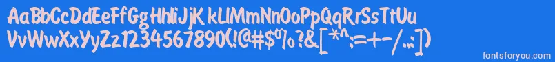 Painter Font – Pink Fonts on Blue Background