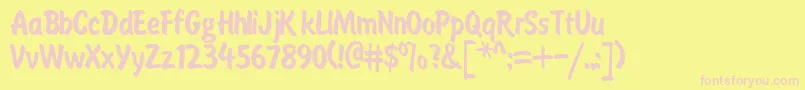 Painter Font – Pink Fonts on Yellow Background