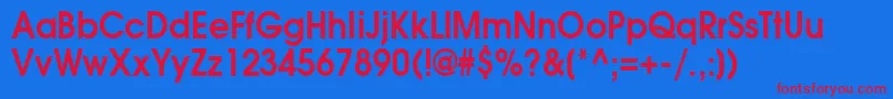 AgavalancheBold90n-Schriftart – Rote Schriften auf blauem Hintergrund