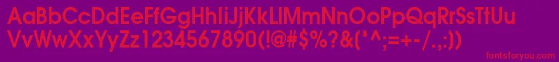 フォントAgavalancheBold90n – 紫の背景に赤い文字
