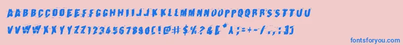 Earthshakerotal Font – Blue Fonts on Pink Background