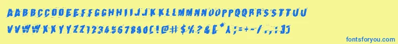 Earthshakerotal Font – Blue Fonts on Yellow Background