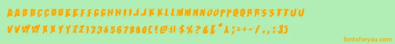 Earthshakerotal Font – Orange Fonts on Green Background