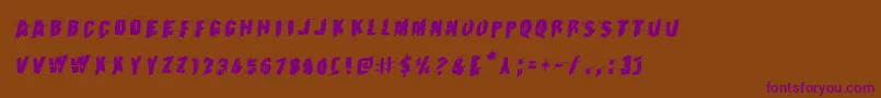 Earthshakerotal Font – Purple Fonts on Brown Background