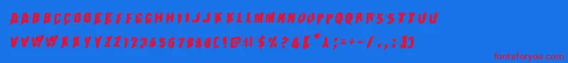 Earthshakerotal-fontti – punaiset fontit sinisellä taustalla
