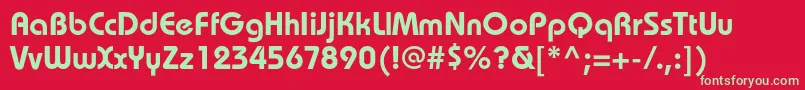 BauhauscDemibold Font – Green Fonts on Red Background