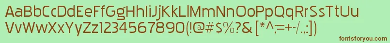 PakenhamxprgRegular-fontti – ruskeat fontit vihreällä taustalla