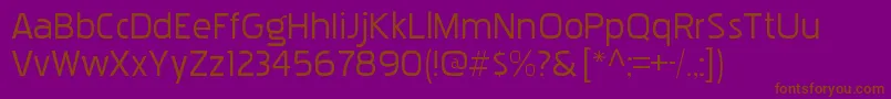 PakenhamxprgRegular-fontti – ruskeat fontit violetilla taustalla