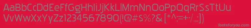 PakenhamxprgRegular-fontti – harmaat kirjasimet punaisella taustalla