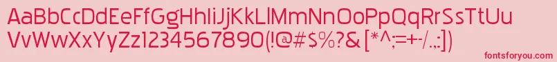フォントPakenhamxprgRegular – ピンクの背景に赤い文字