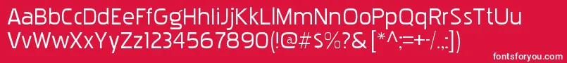 PakenhamxprgRegular-fontti – valkoiset fontit punaisella taustalla