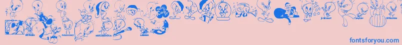 フォントTotallytweetie – ピンクの背景に青い文字