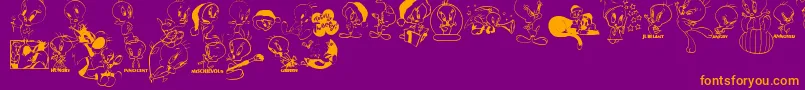 Totallytweetie Font – Orange Fonts on Purple Background
