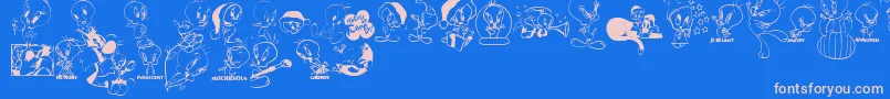 Police Totallytweetie – polices roses sur fond bleu