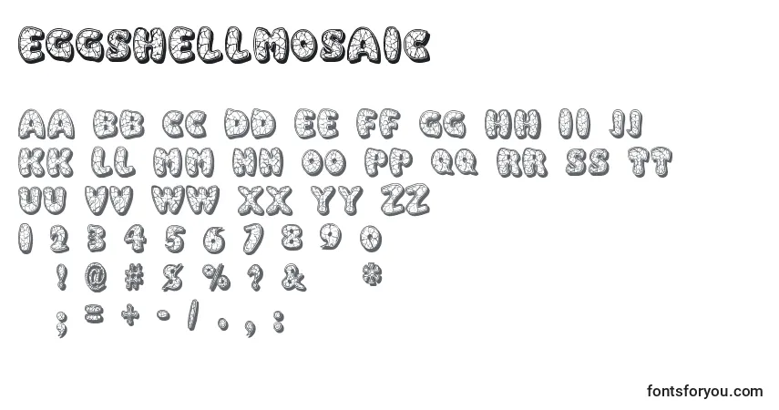 A fonte EggshellMosaic – alfabeto, números, caracteres especiais