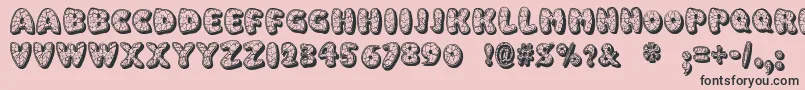 EggshellMosaic Font – Black Fonts on Pink Background