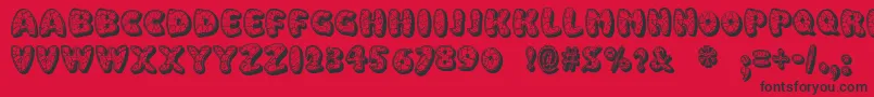 EggshellMosaic Font – Black Fonts on Red Background