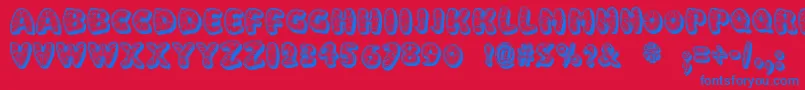 Police EggshellMosaic – polices bleues sur fond rouge
