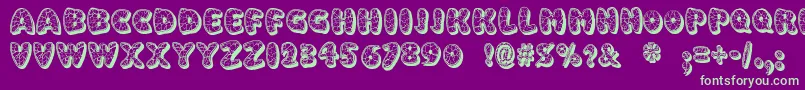 EggshellMosaic Font – Green Fonts on Purple Background